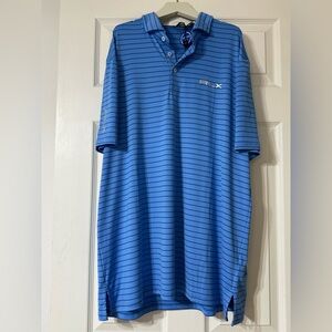 NWT RLX Polo Ralph Lauren Blue Striped XL Wicking Stretch Golf Shirt $110